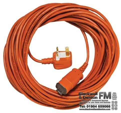 for Flymo Lawnmower and Garden Appliance Multi-Model Fitting 20m Lead Power Cable & 3-Pin UK Mains Plug