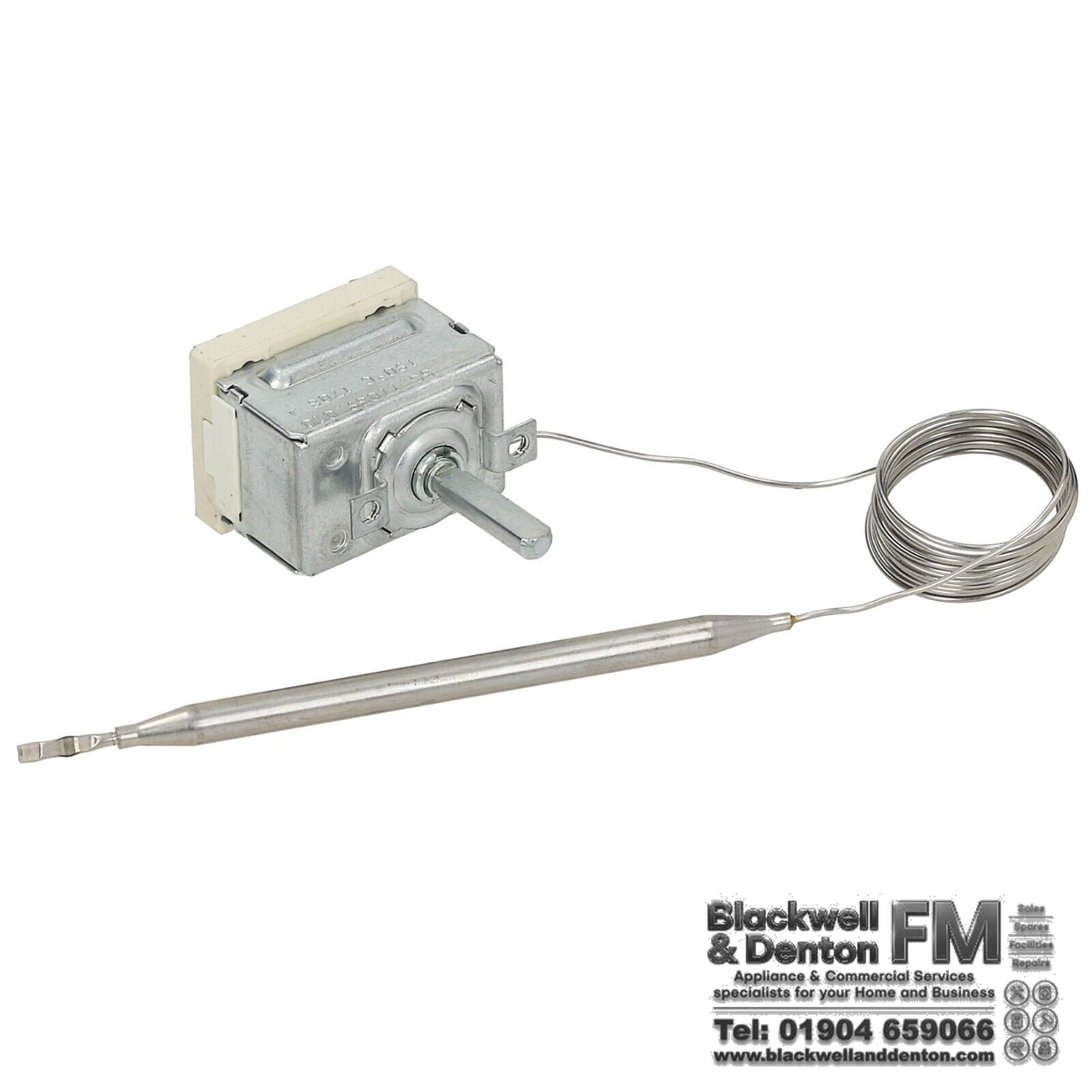 Genuine Original Lincat Single Pole 2-Tag Fryer Control Thermostat (130°C-190°C, Sensor 6mm x 117mm, Capillary Length 1240mm)