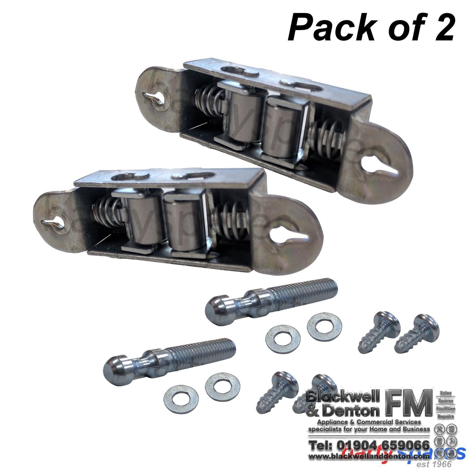 2 x Universal Oven Door Ball Catch & Striker Kit CS43 48mm Hole Centres