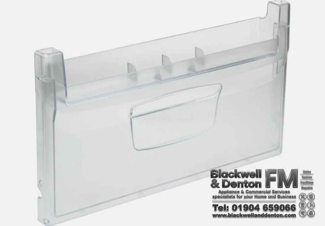 Genuine Hotpoint & Indesit Fridge Freezer Drawer Front Panel Clear | Part C00283741 | W430 x H240mm