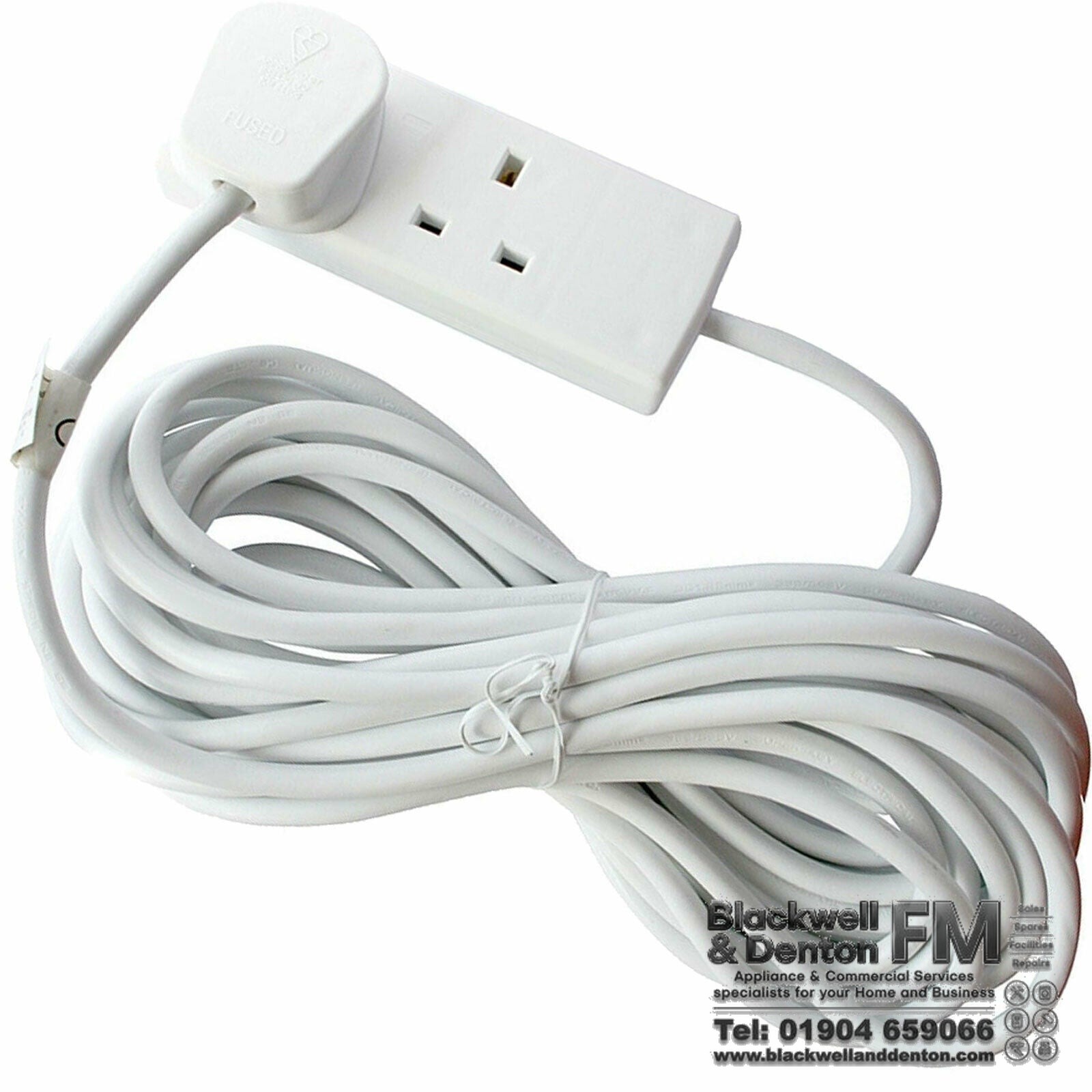10 Metre 13 Amp 2 Gang Socket Mains UK Electrical Extension Lead Cable 3 Pin