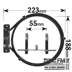 Philips Whirlpool Cooker Fan Oven Element 2 Turn 2500W ELE6365
