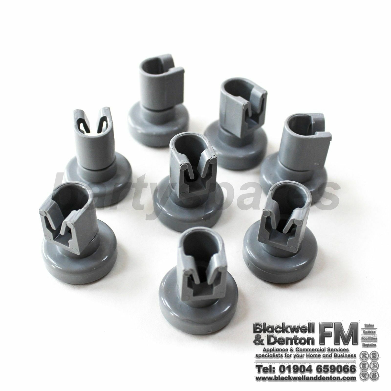 Compatible Zanussi AEG Electrolux Dishwasher Upper Basket Wheels Pack of 8 | 25mm | Part 50286967000 | ESF ESI ESL ZDF Series