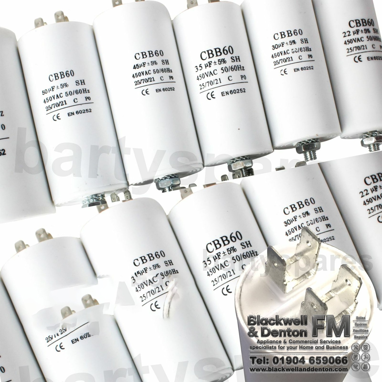 CBB60 Motor Run Start Capacitor 400V 450V | 1.5μF to 80μF | Universal Appliance Replacement