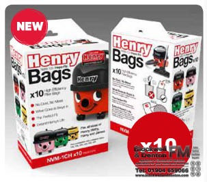 Numatic New Henry Hetty NVM-1CH 3 Layer Hepaflo Filter Dust Bag (Pack of 10) (NUM907075)