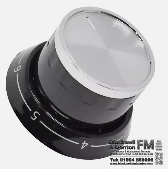 Genuine Beko Silver Black Cooker Oven Hob Control Knob 250316287