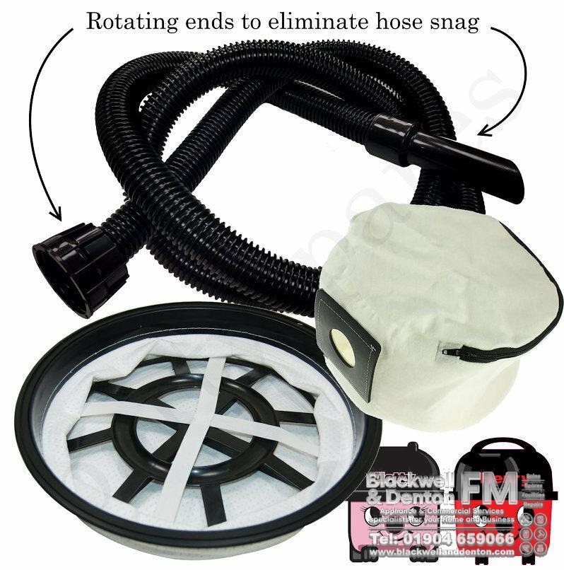 Extra Long Hose Filter & Re Usable Dust Bag for Henry Hetty Vacuum Cleaner