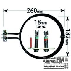AEG / Neff Cooker Fan Oven Element 2 Turn 2500W ELE4080