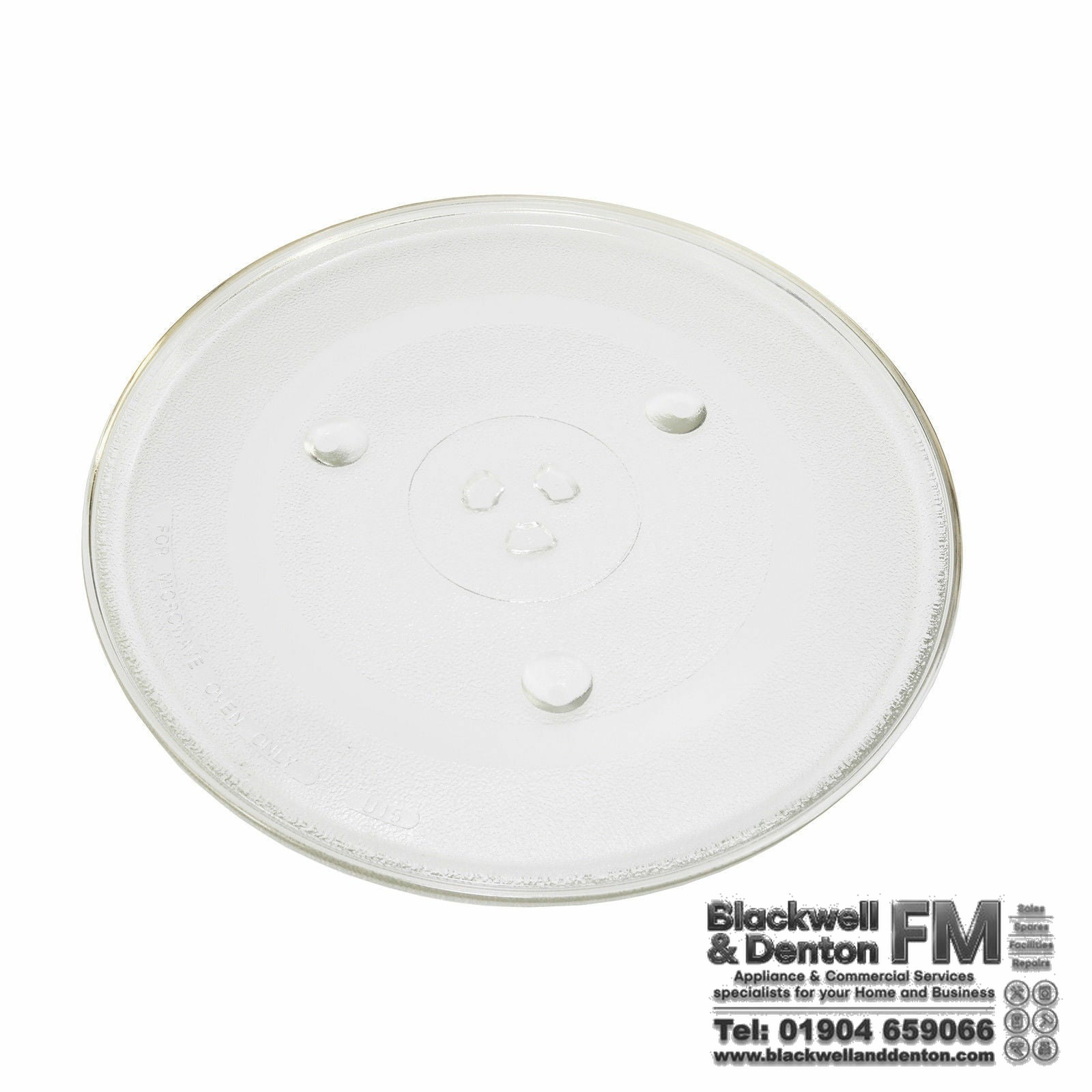 Glass Turntable Plate for Panasonic & Neff Microwave Oven 345mm 3 Lug Fixing