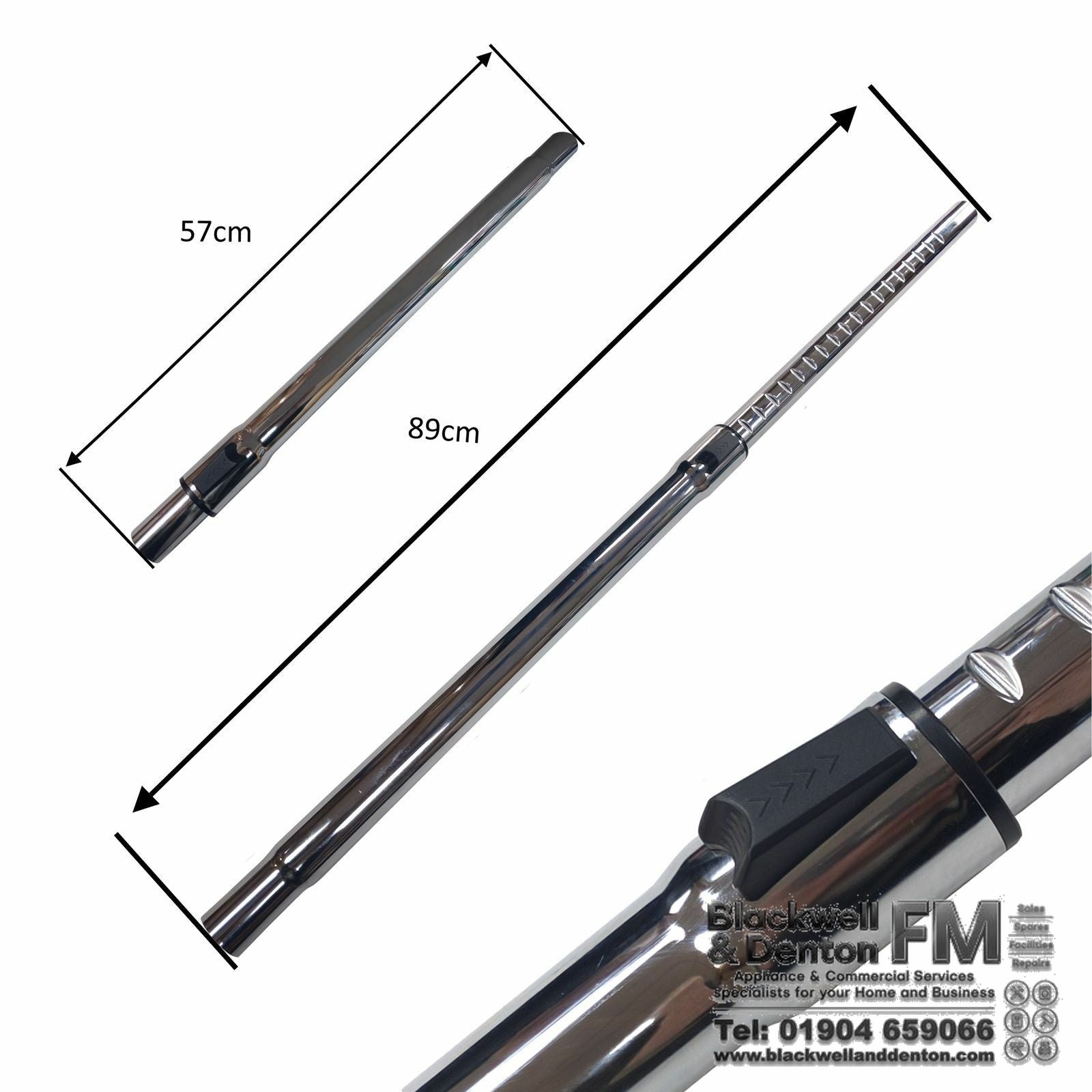 Telescopic Tube Adjustable Chrome Extension Rod for Bissell Vacuum Cleaners (32mm)