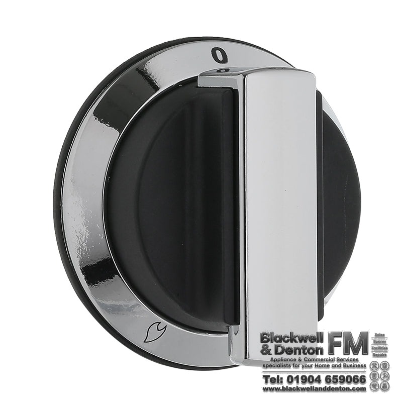 Gas Hob Control Knob Rangemaster Genuine Cooker Part Black Chrome P059074