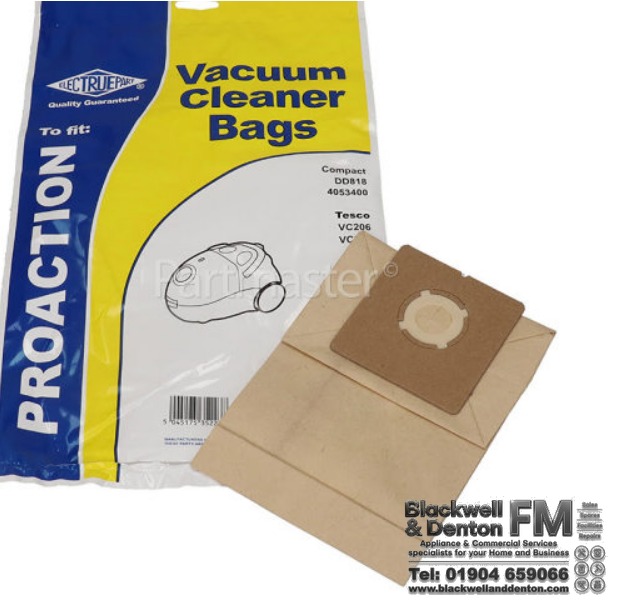 Tesco Vc206 Vc207 Vacuum Cleaner Paper Dust Bags 5 pack