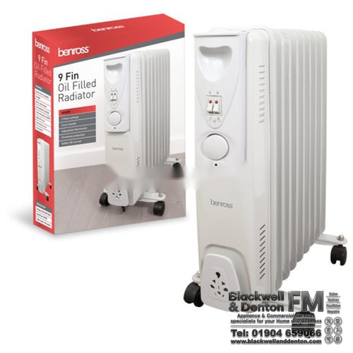 Benross 9 Fin Oil Filled Radiator - 2000W